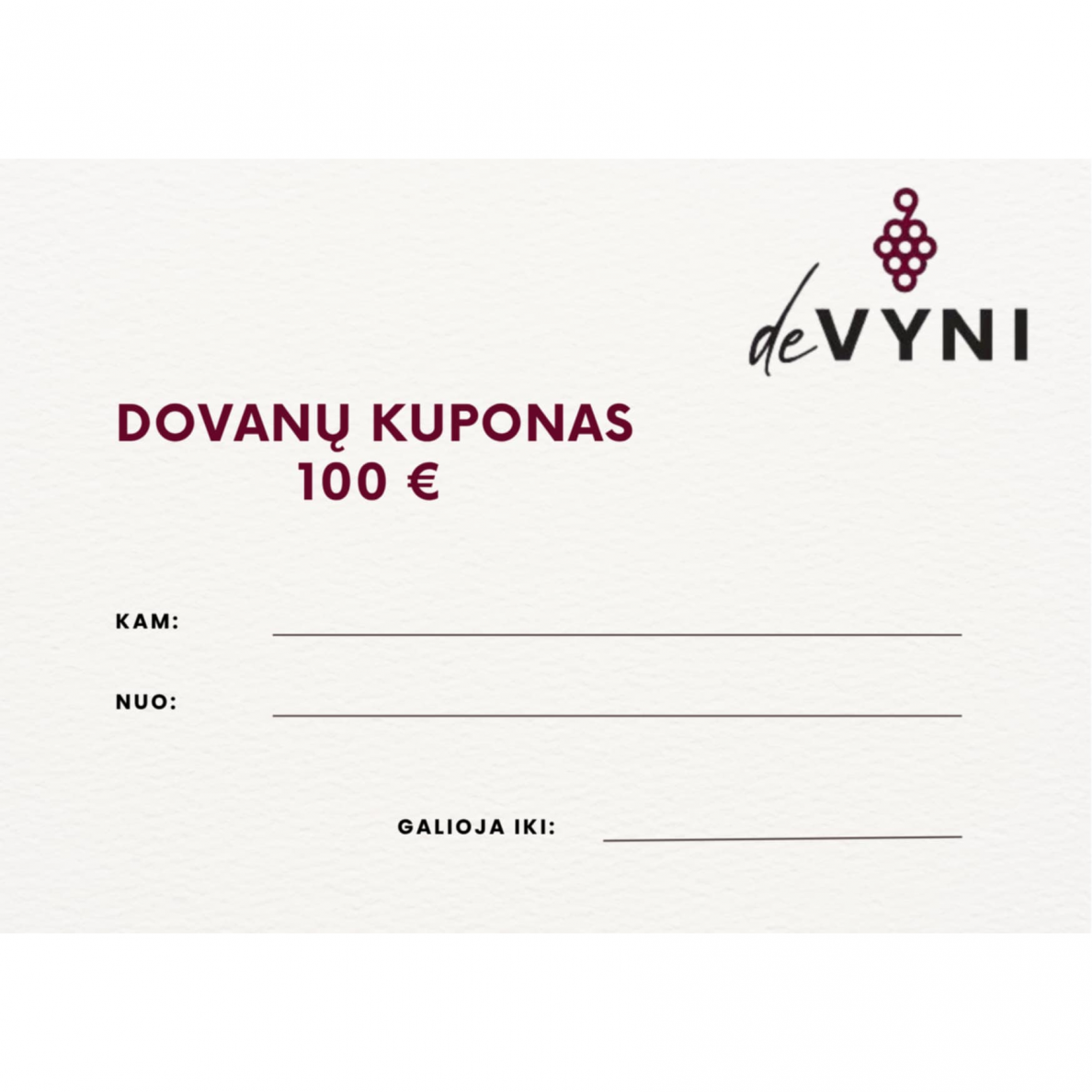 Dovanų kuponas 100 Eur