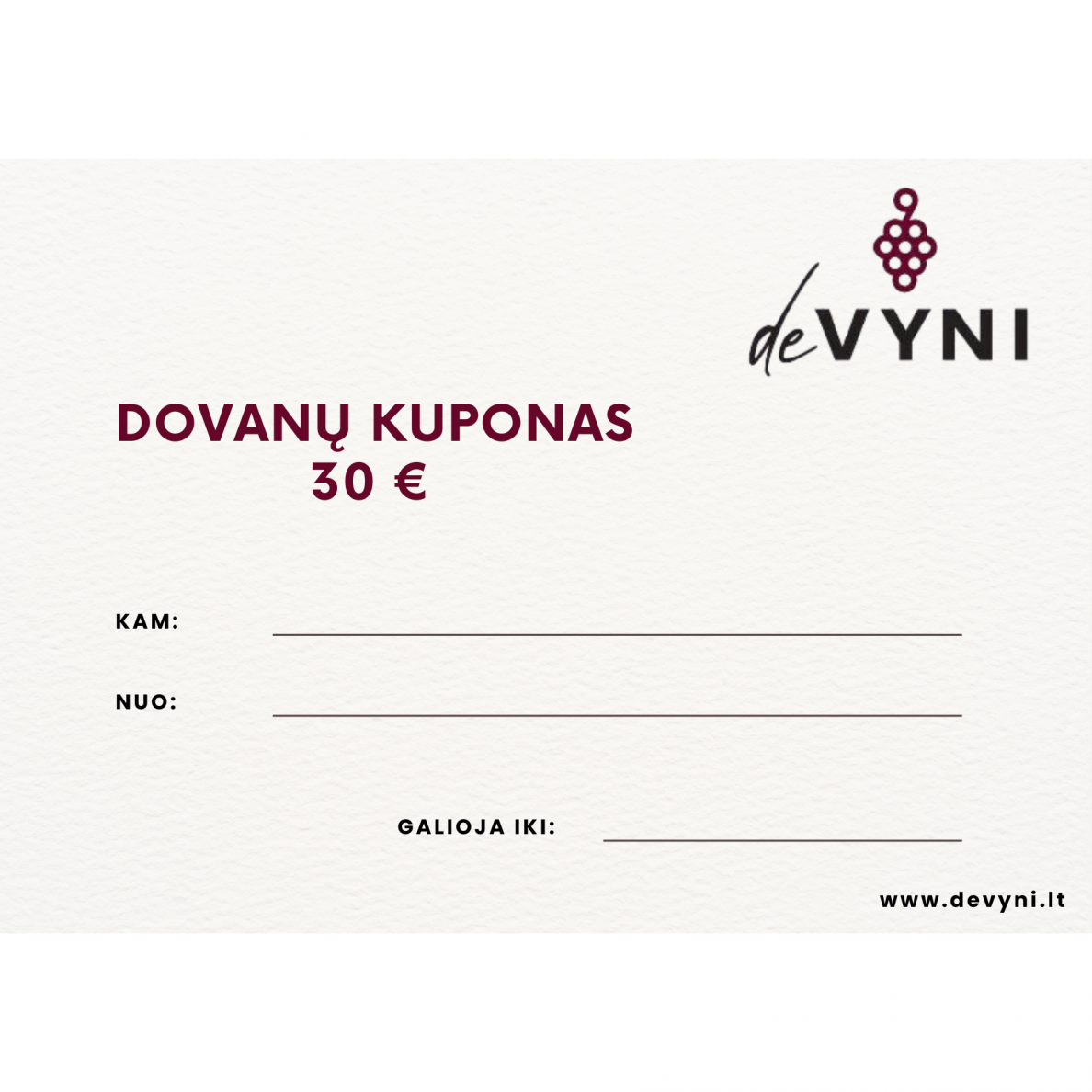 Dovanų kuponas 30 Eur